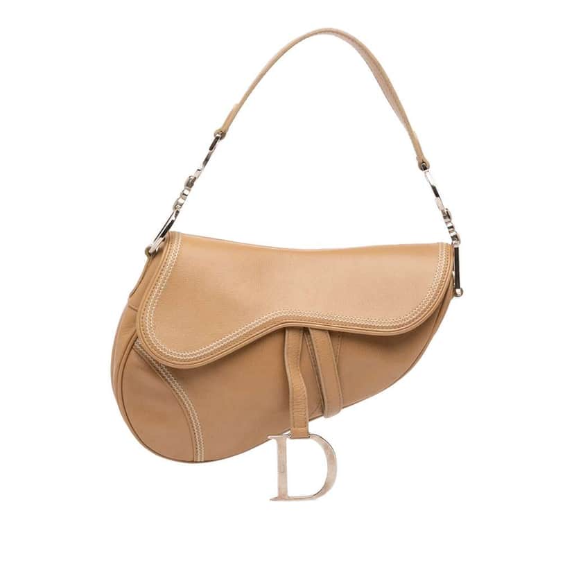 Dior Leather Saddle Bag Brown Leather Good condition - Front View