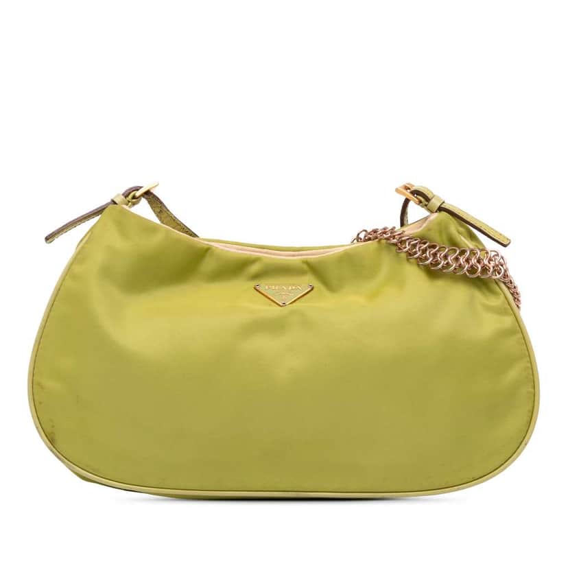 Prada Tessuto Chain Shoulder Bag Green Good condition - Front View