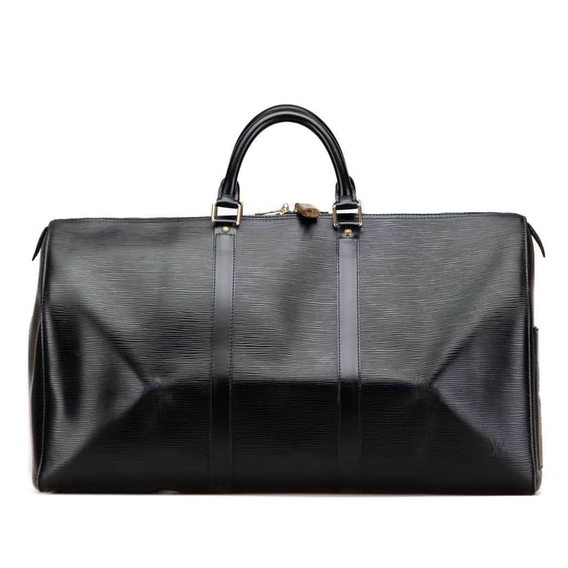 Louis Vuitton Epi Keepall 50 Black Leather Fair condition - Front View