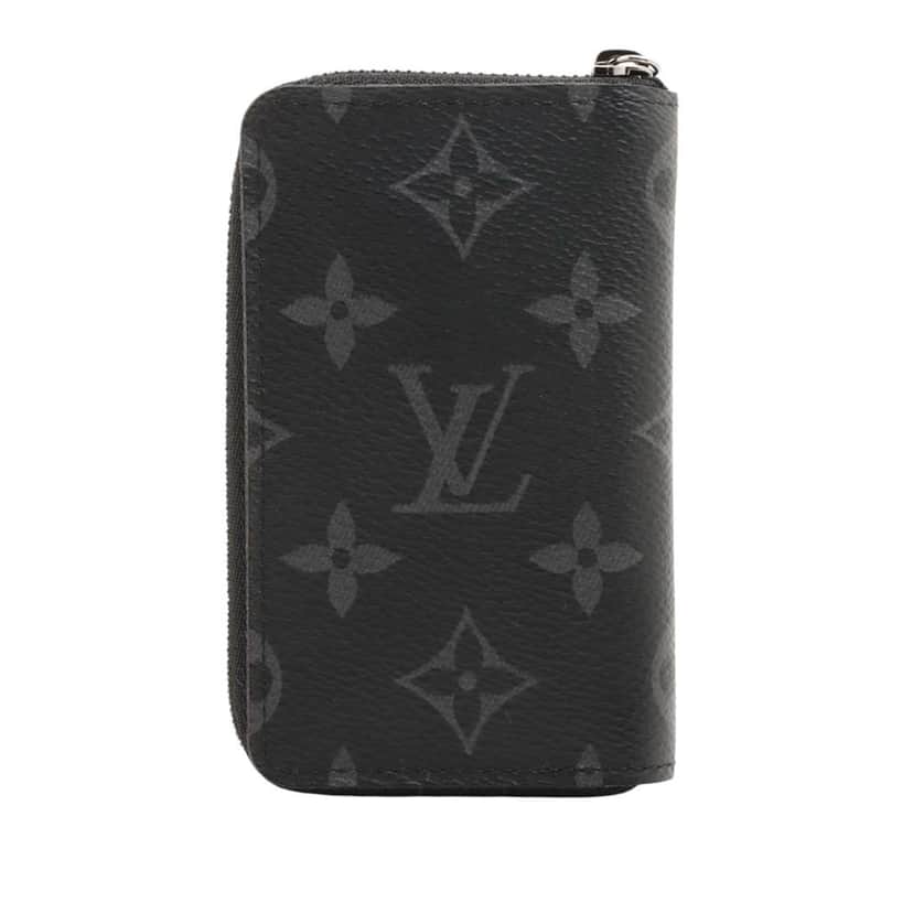 Louis Vuitton Monogram Eclipse Vertical Zippy Coin Purse Black Good condition - Front View