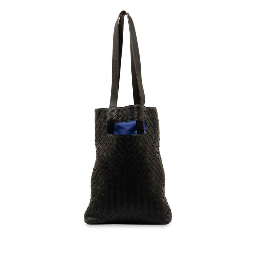 Bottega Veneta Intrecciato Nappa Slot North South Tote Black Leather Good condition - Front View