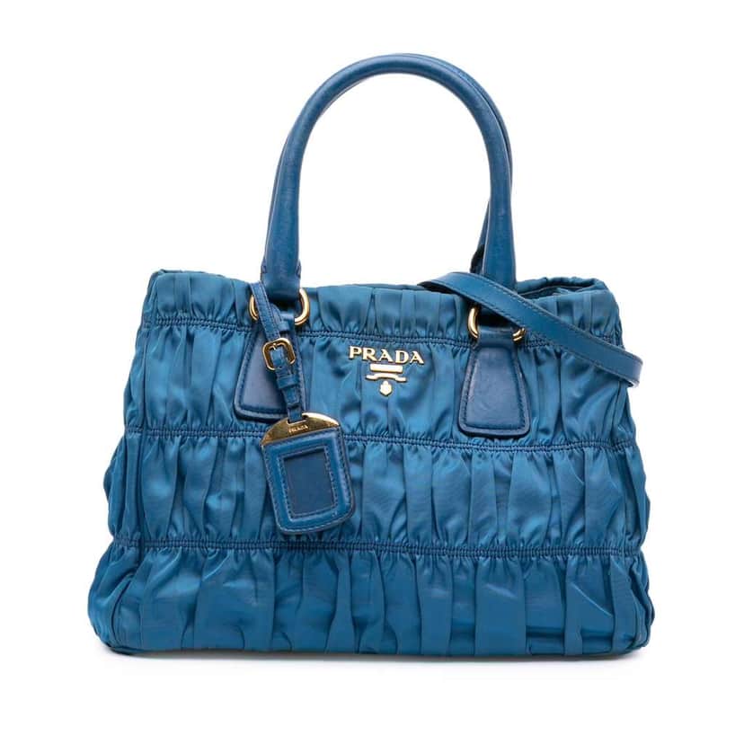 Prada Tessuto Gaufre Satchel Blue Good condition - Front View