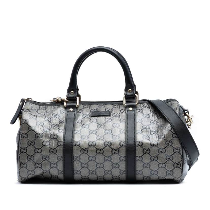 Gucci GG Crystal Joy Boston Bag Grey Canvas Good condition - Front View