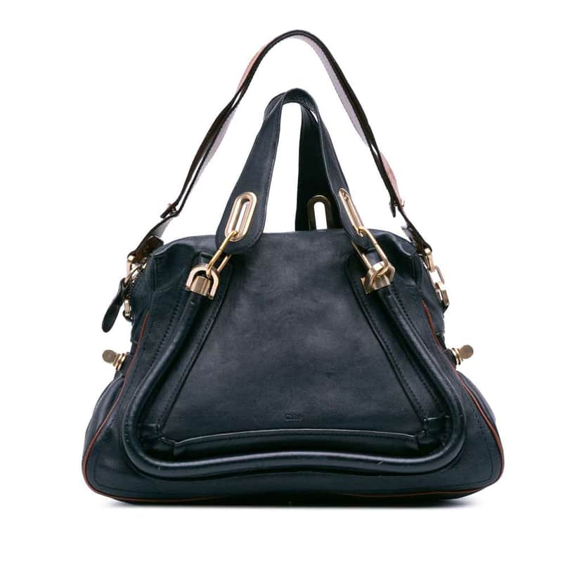 Chloé Medium Leather Paraty Satchel Blue Leather Good condition - Front View