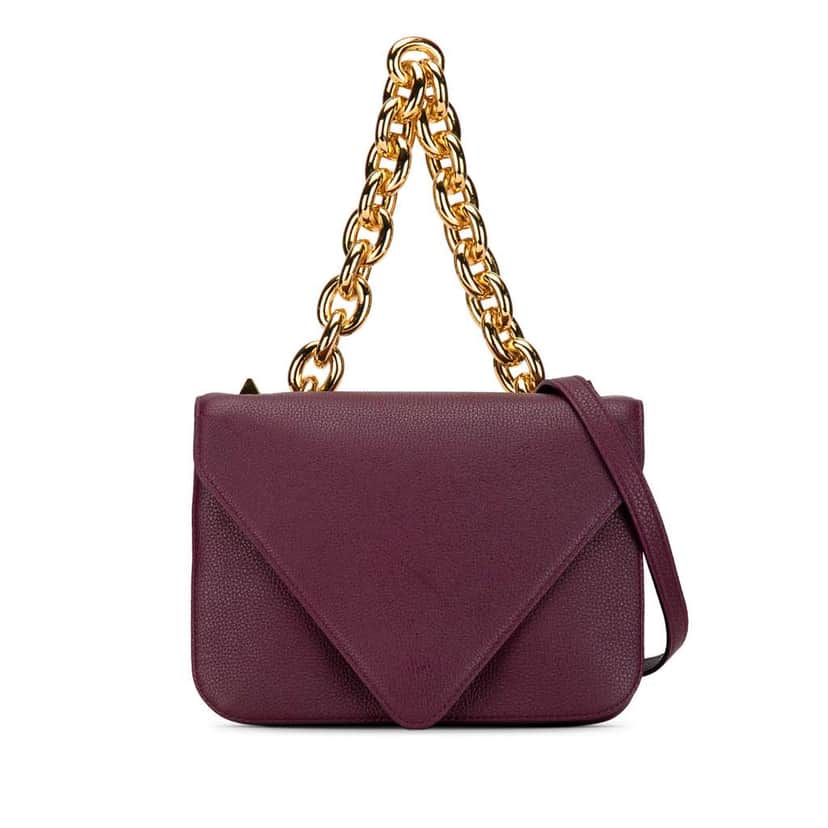 Bottega Veneta Mount Envelope Chain Bag Purple Leather Good condition - Front View