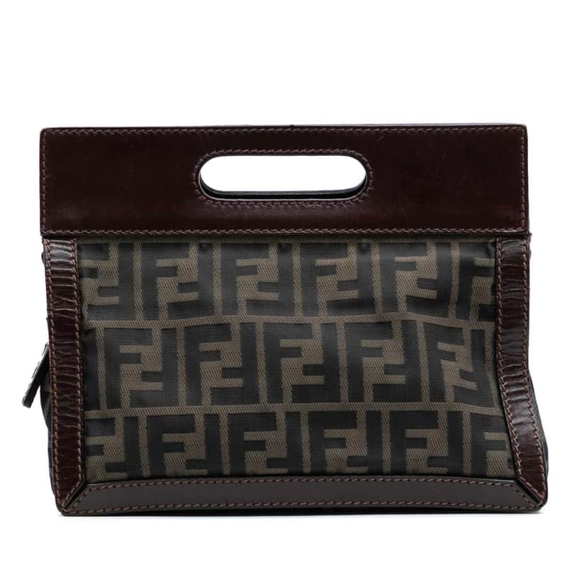 Fendi Mini Zucca Canvas Peekaboo Defender Brown Canvas Fair condition - Front View