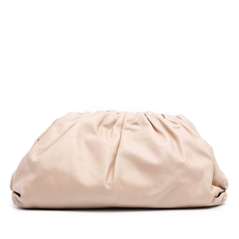 Bottega Veneta Lambskin The Pouch Brown Leather Good condition - Front View