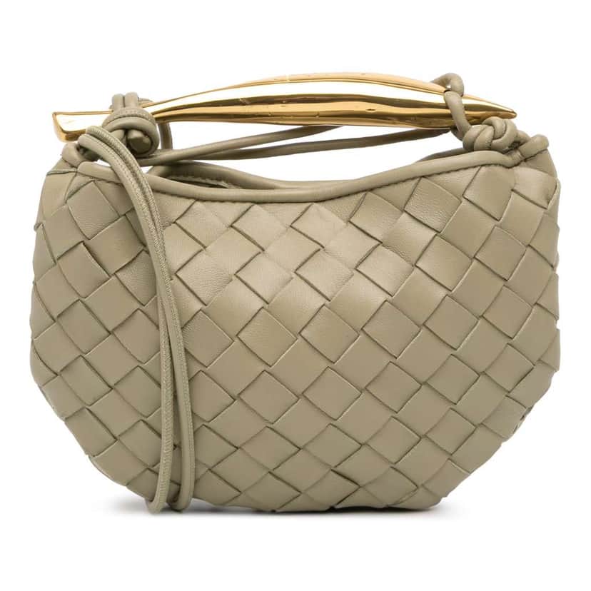 Bottega Veneta Baby Lambskin Intrecciato Sardine Brown Leather Good condition - Front View