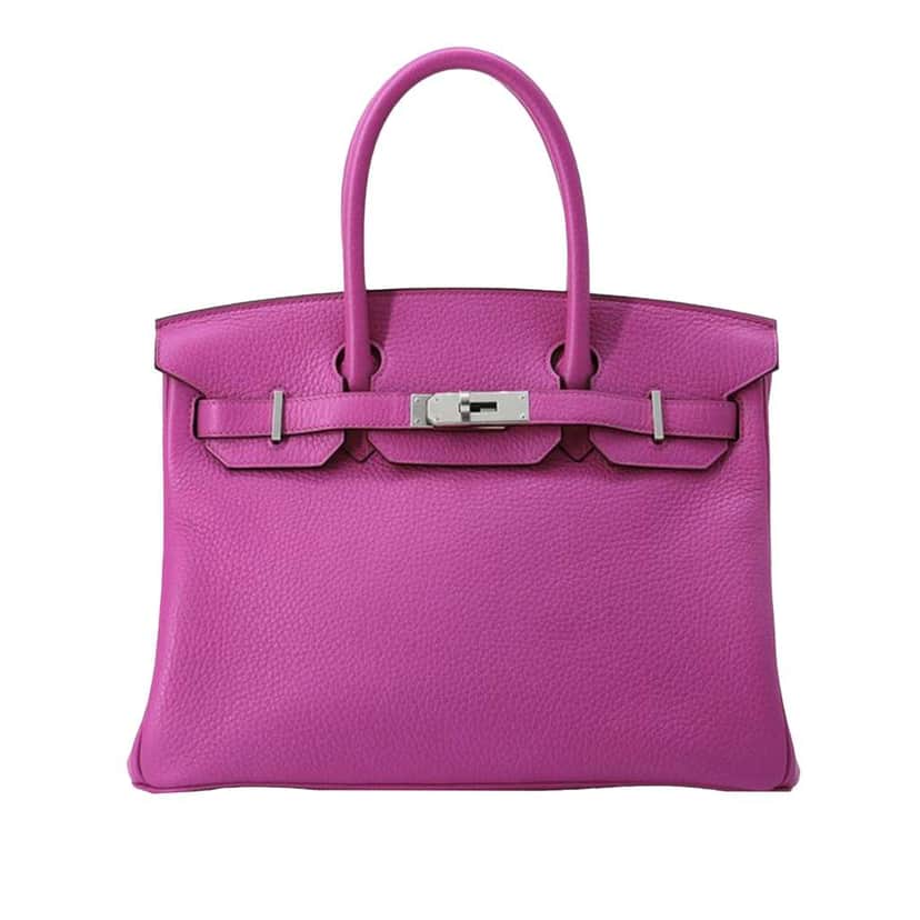 Hermès Clemence Birkin Retourne 30 Pink Leather Good condition - Front View