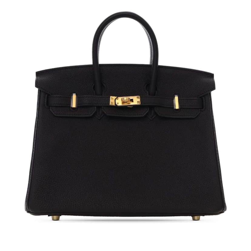 Hermès Togo Birkin Retourne 25 Black Leather Very good condition - Front View