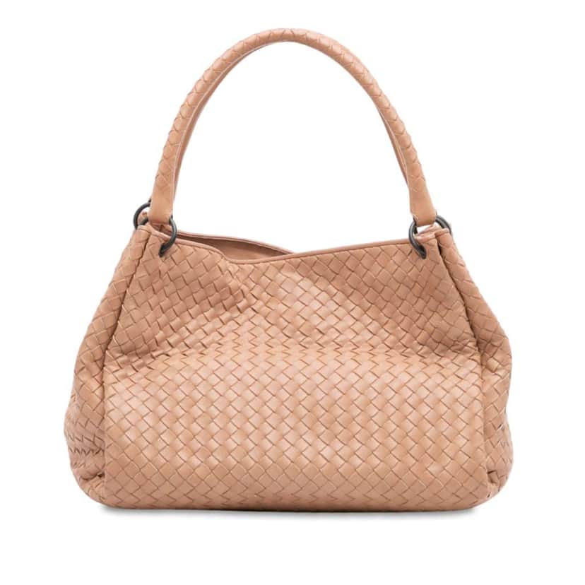 Bottega Veneta Nappa Intrecciato Parachute Tote Brown Leather Very good condition - Front View