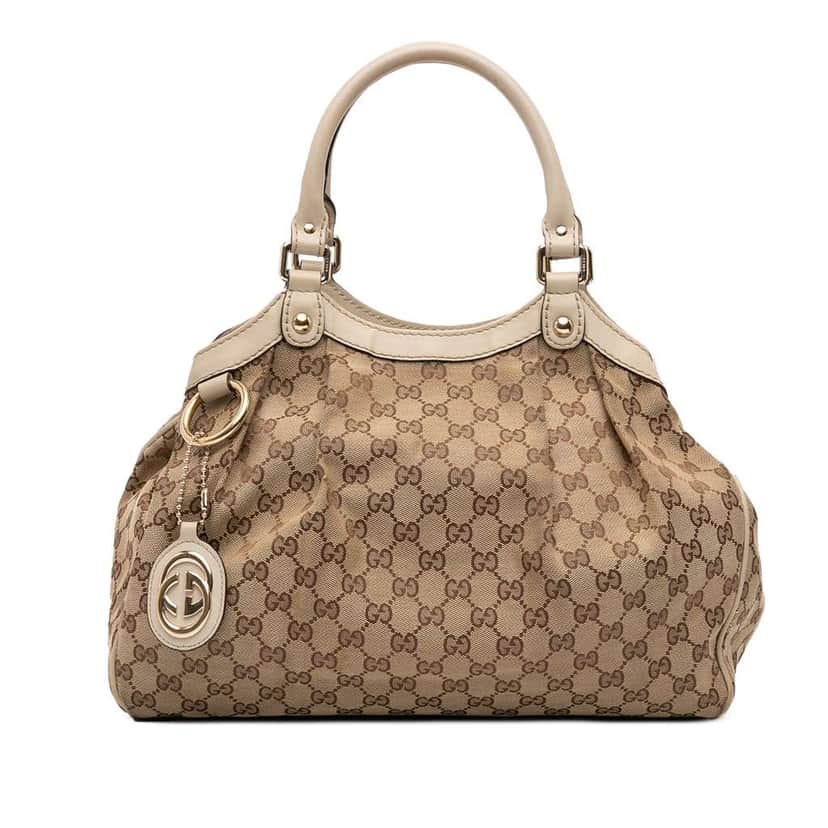 Gucci Medium GG Canvas Sukey Tote Brown Canvas Good condition - Front View
