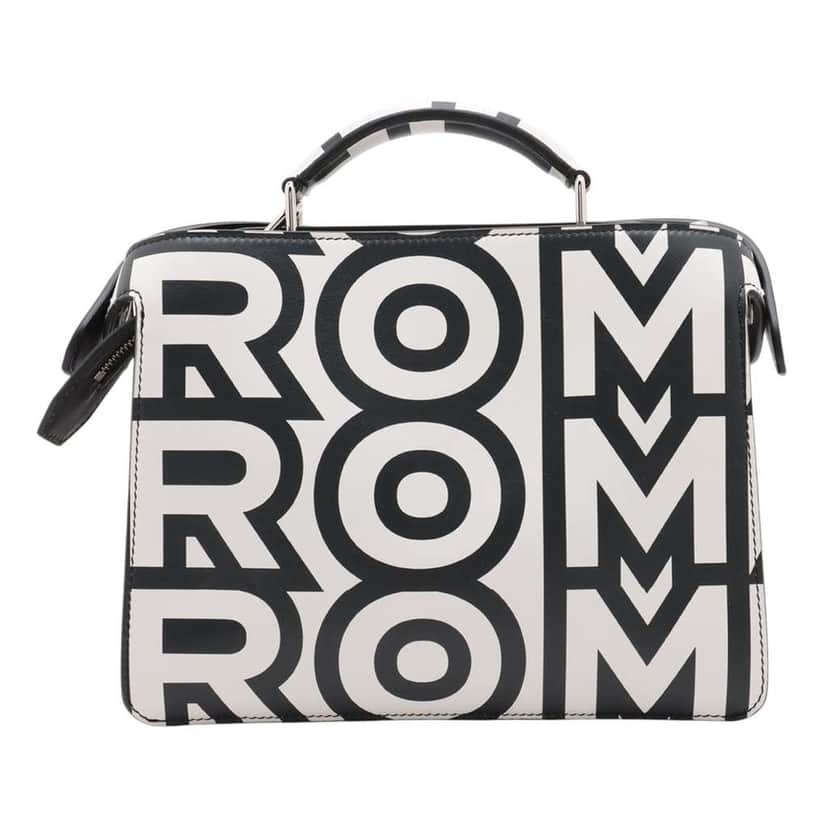 Fendi Marc Jacobs Mini Nappa Vitello King Logo Print Peekaboo ISeeU Satchel White Leather Good condition - Front View