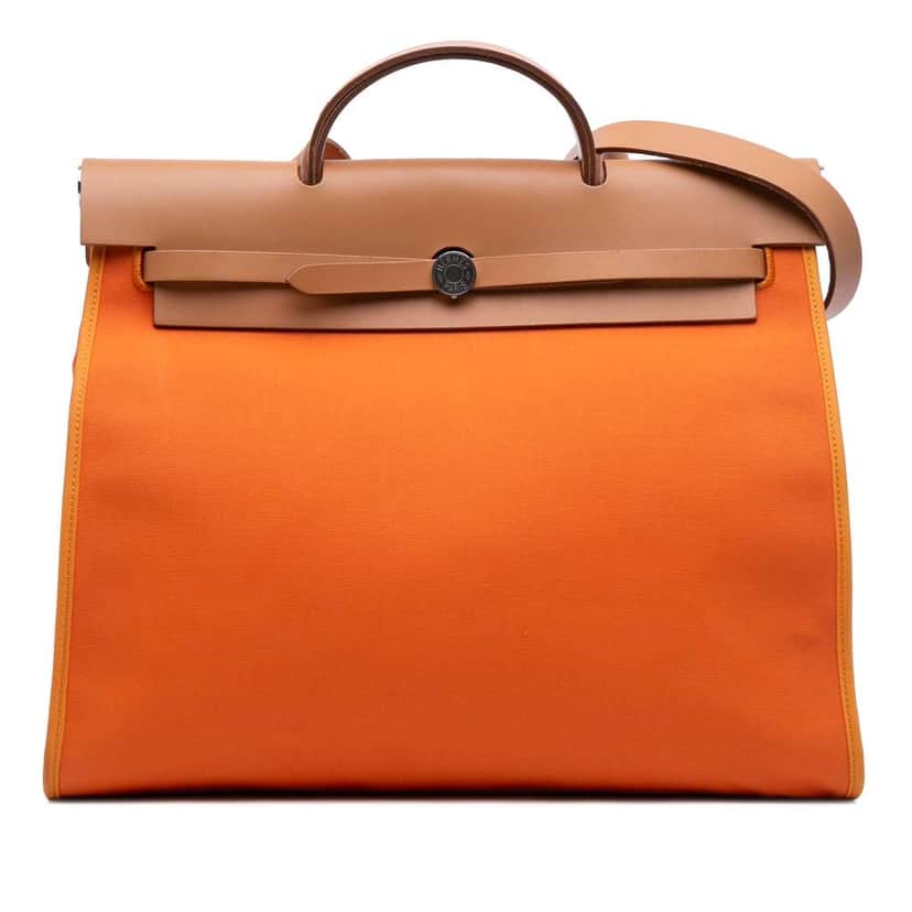 Hermès Toile Herbag Zip 39 Orange Canvas Good condition - Front View