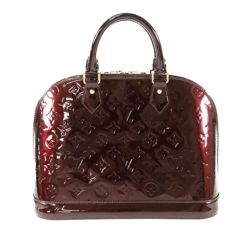 Louis Vuitton Monogram Vernis Alma GM Red Leather Good condition - Front View
