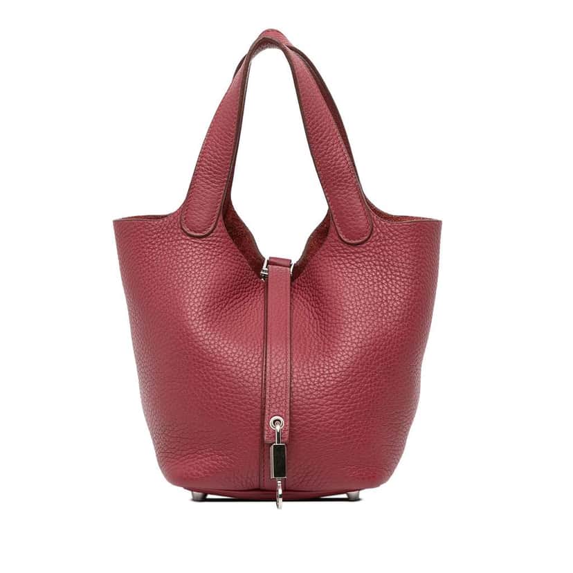 Hermès Clemence Picotin Lock 18 Red Leather Good condition - Front View