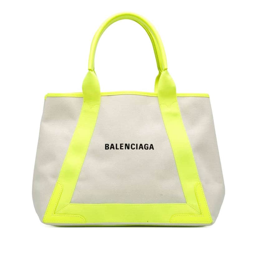 Balenciaga Canvas Navy Cabas M Tote Brown Canvas Good condition - Front View