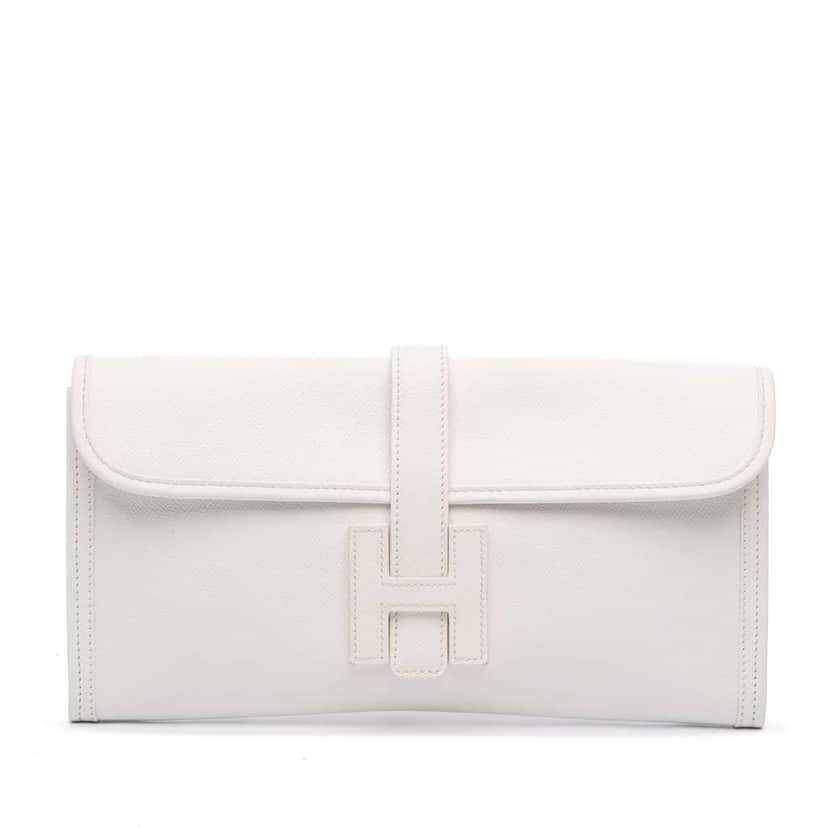 Hermès Epsom Jige Elan 29 White Leather Good condition - Front View