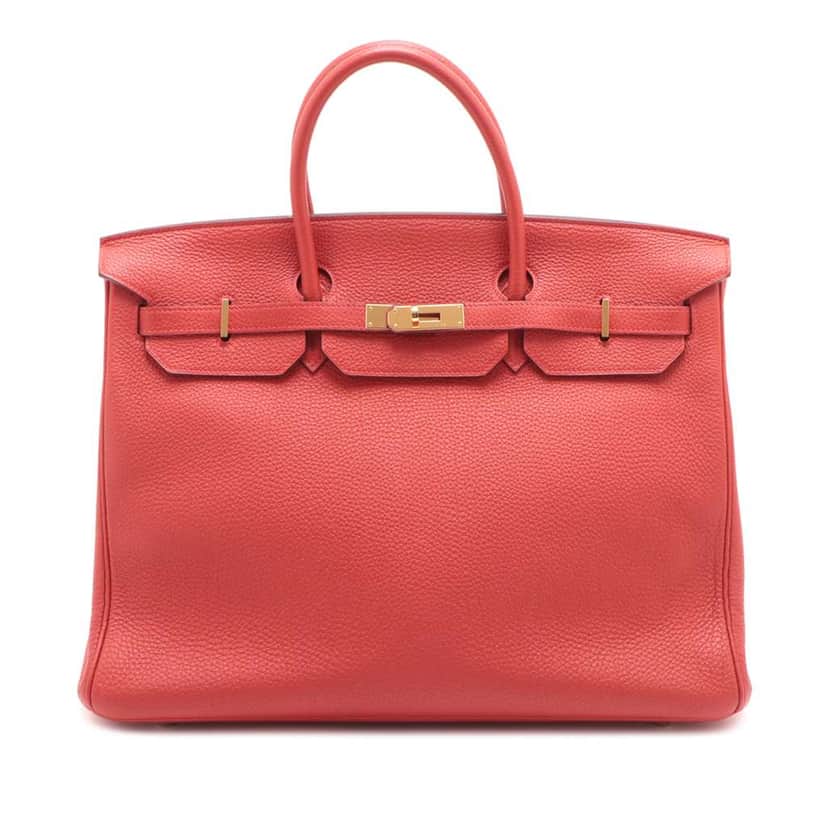 Hermès Togo Birkin Retourne 40 Red Leather Good condition - Front View