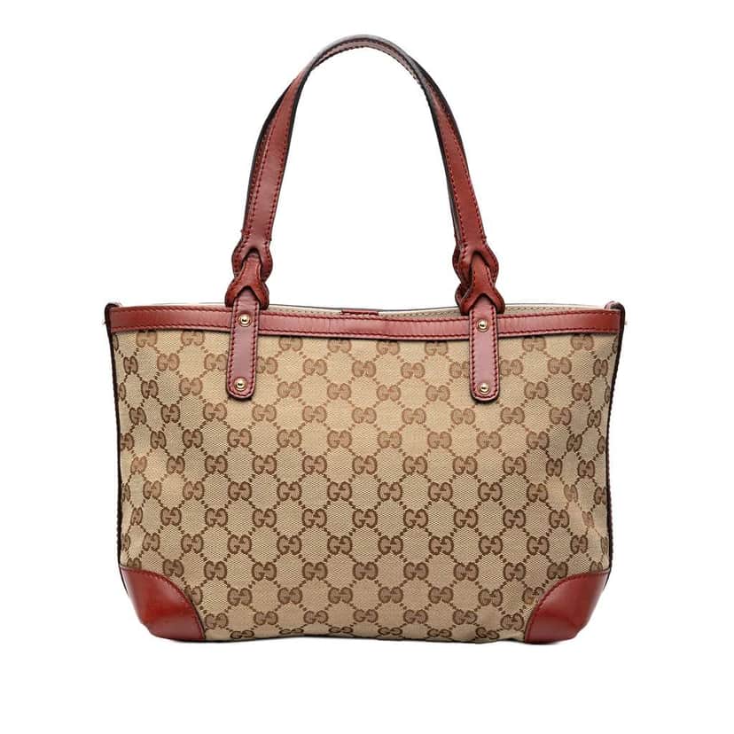 Gucci GG Canvas Craft Tote Brown Canvas Good condition - Front View