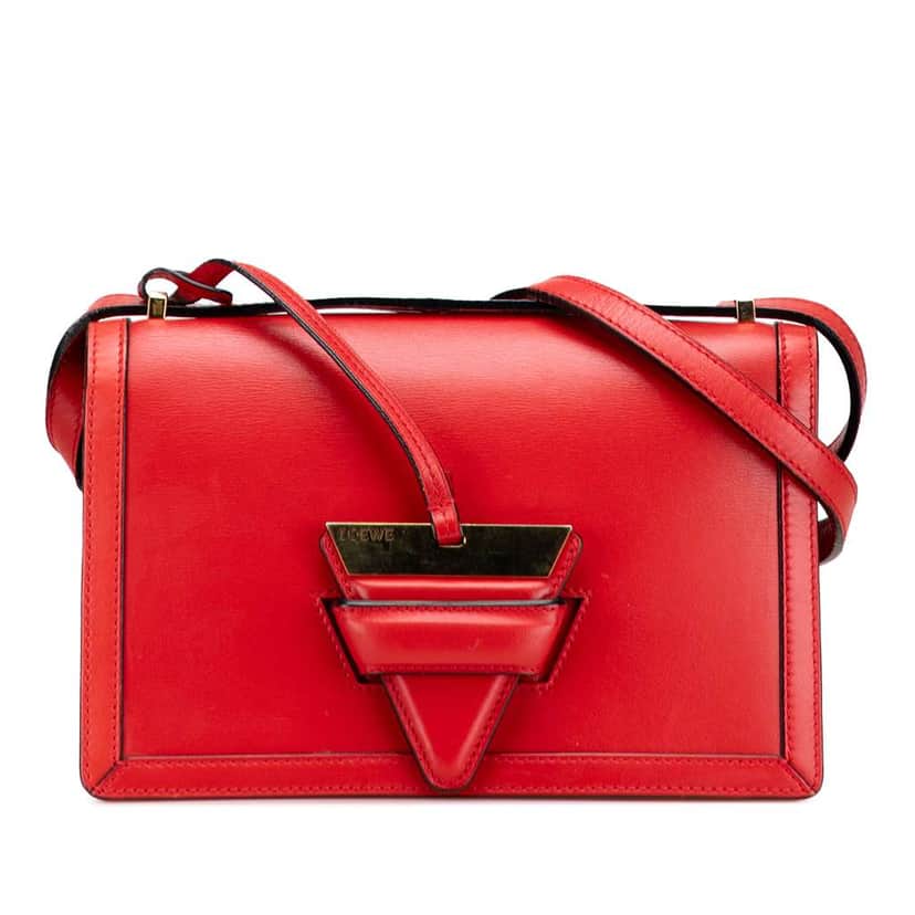 Loewe Medium Leather Barcelona Crossbody Red Leather Good condition - Front View