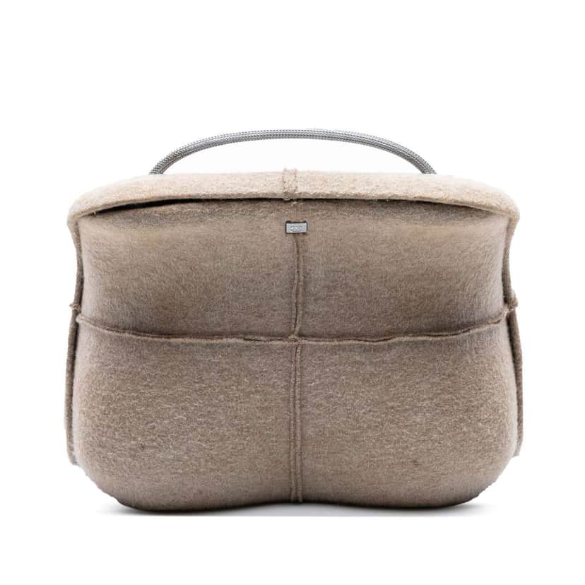 Chanel Felt Millennium Hard Case Crossbody Brown Wool Good condition - Front View