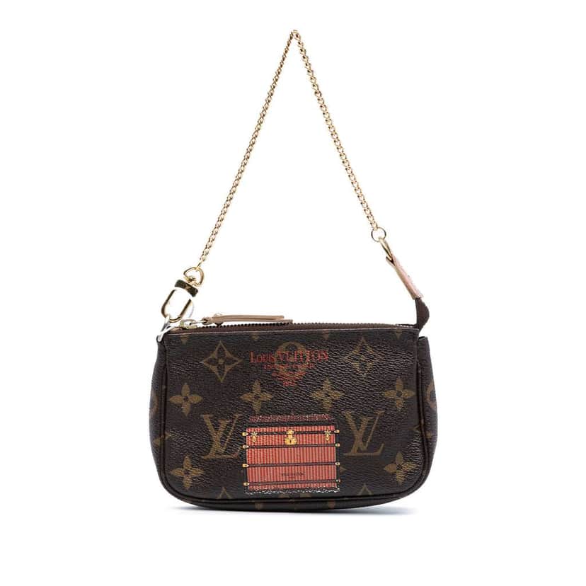Louis Vuitton Monogram Trunks and Locks Mini Pochette Accessoires Brown Good condition - Front View