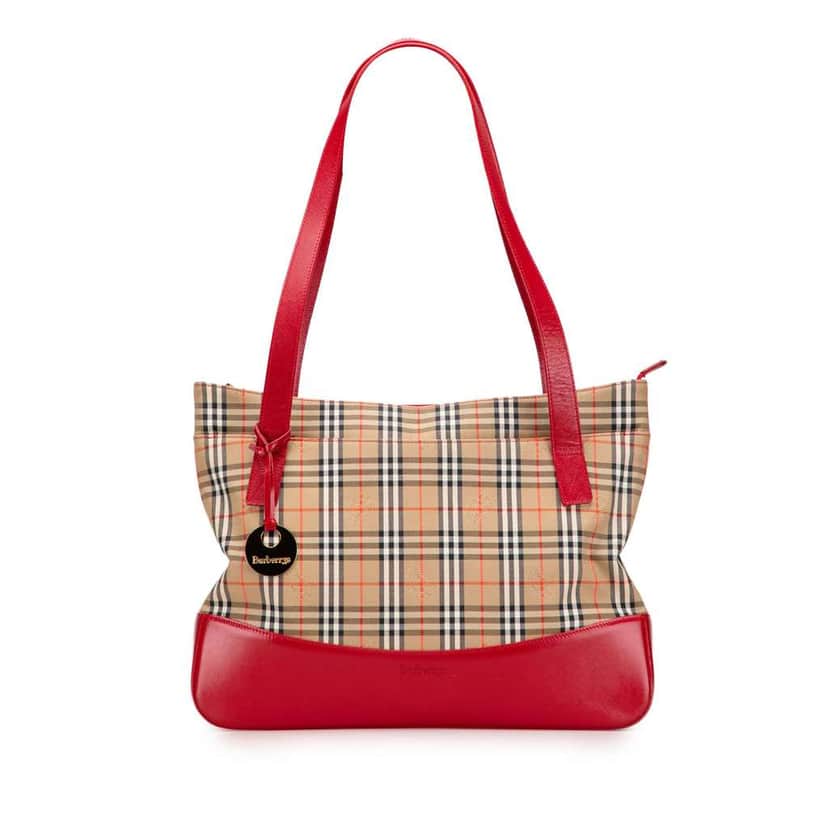 Burberry Haymarket Check Canvas Tote Brown Canvas Very good condition - Front View