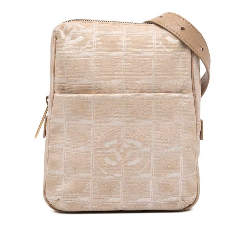 Chanel New Travel Line Nylon Crossbody Brown Good condition - Front View
