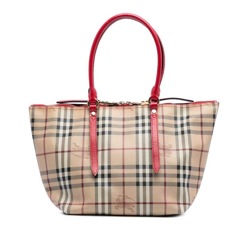 Burberry Small Haymarket Check Coated Canvas Salisbury Tote Brown Canvas Good condition - Front View