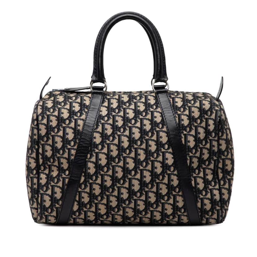 Dior Diorissimo Trotter Canvas Boston Bag Blue Canvas Good condition - Front View