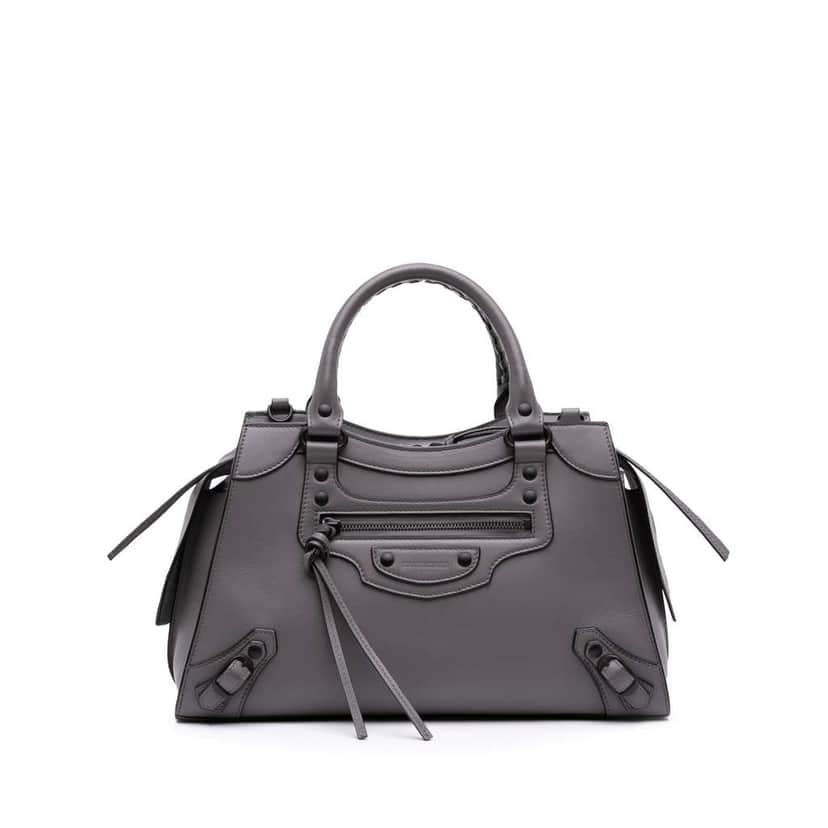 Balenciaga Small Smooth Calfskin Motocross Neo Classic City Satchel Grey Leather Good condition - Front View