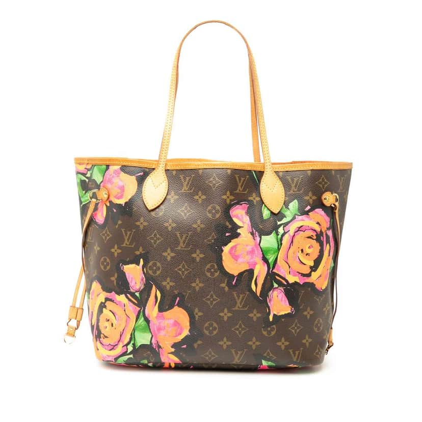 Louis Vuitton Monogram Roses Neverfull MM Brown Good condition - Front View