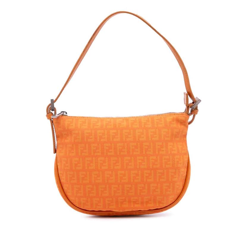 Fendi Zucchino Canvas Hobo Orange Canvas Good condition - Front View