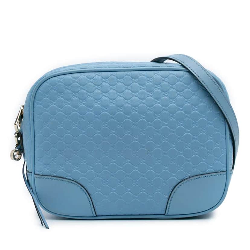 Gucci Mini Microguccissima Bree Crossbody Blue Leather Good condition - Front View