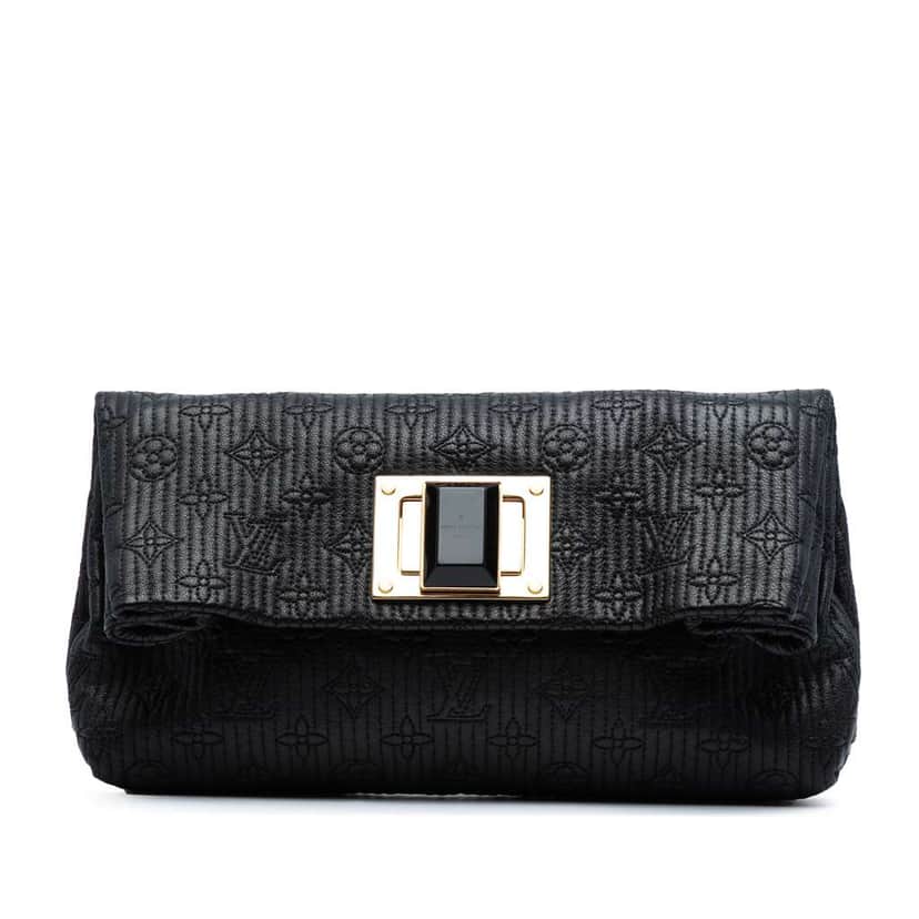 Louis Vuitton Monogram Pochette Altair Black Leather Good condition - Front View