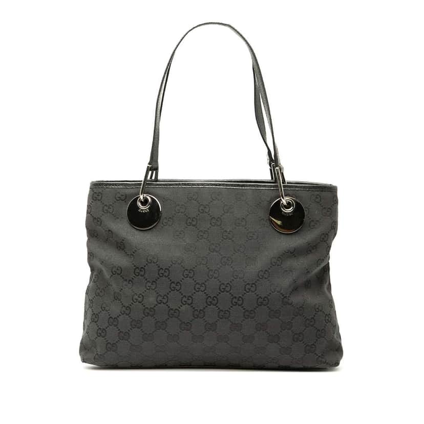 Gucci Medium GG Canvas Eclipse Tote Black Canvas Good condition - Front View
