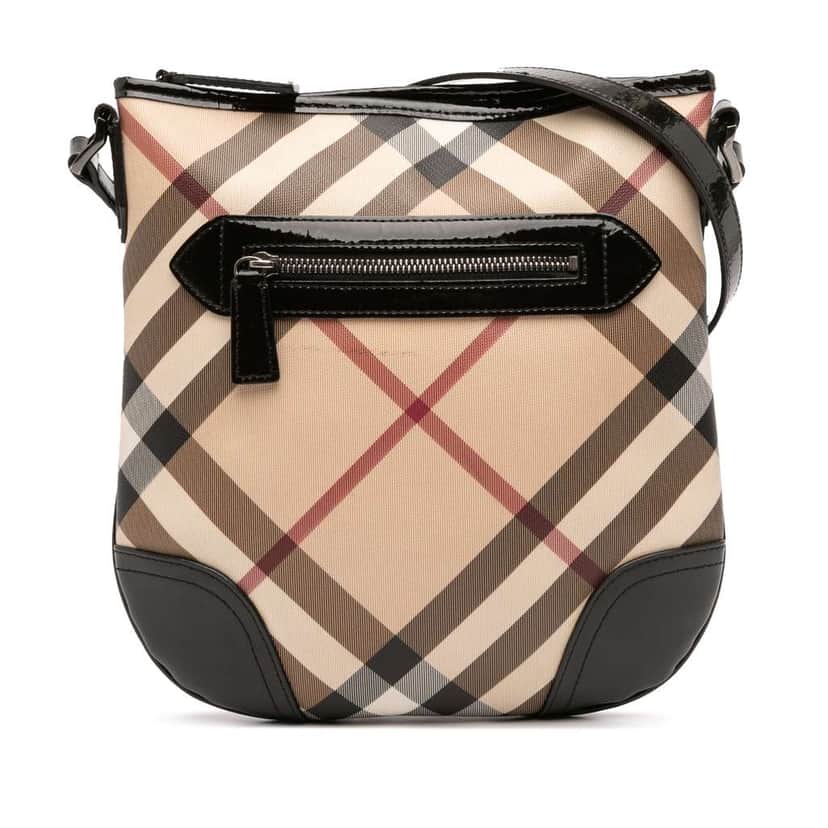 Burberry Supernova Check Coated Canvas Dryden Crossbody Brown Canvas Good condition - Front View
