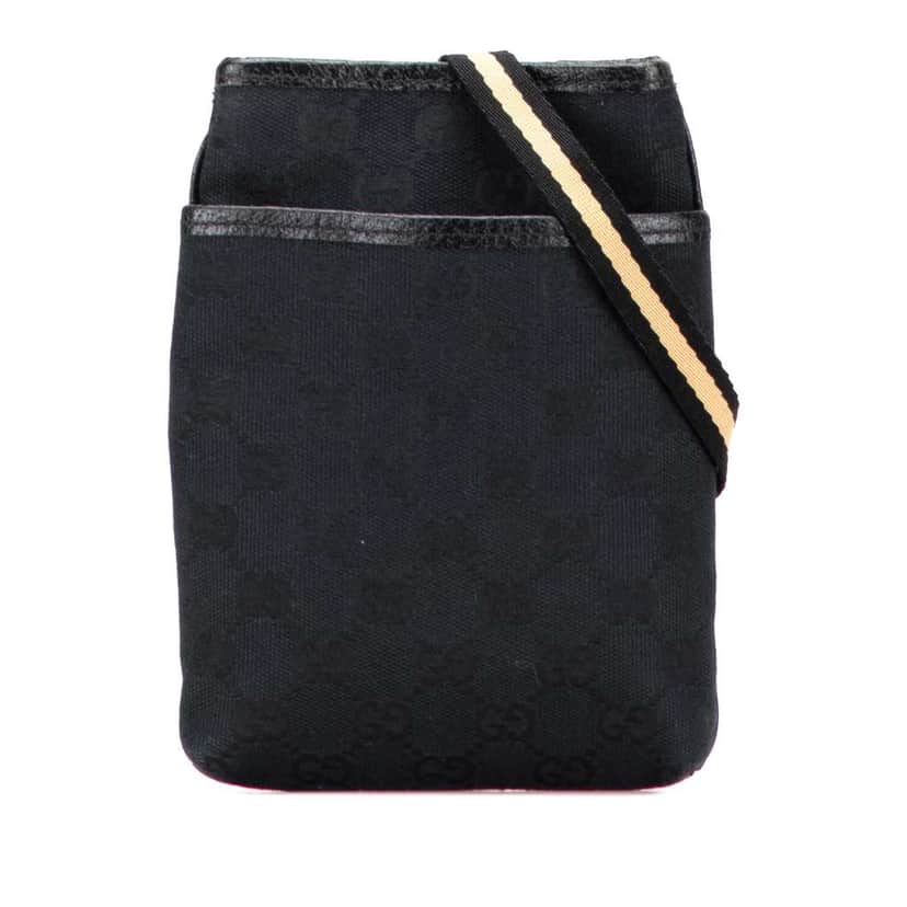 Gucci GG Canvas Web Crossbody Black Canvas Good condition - Front View