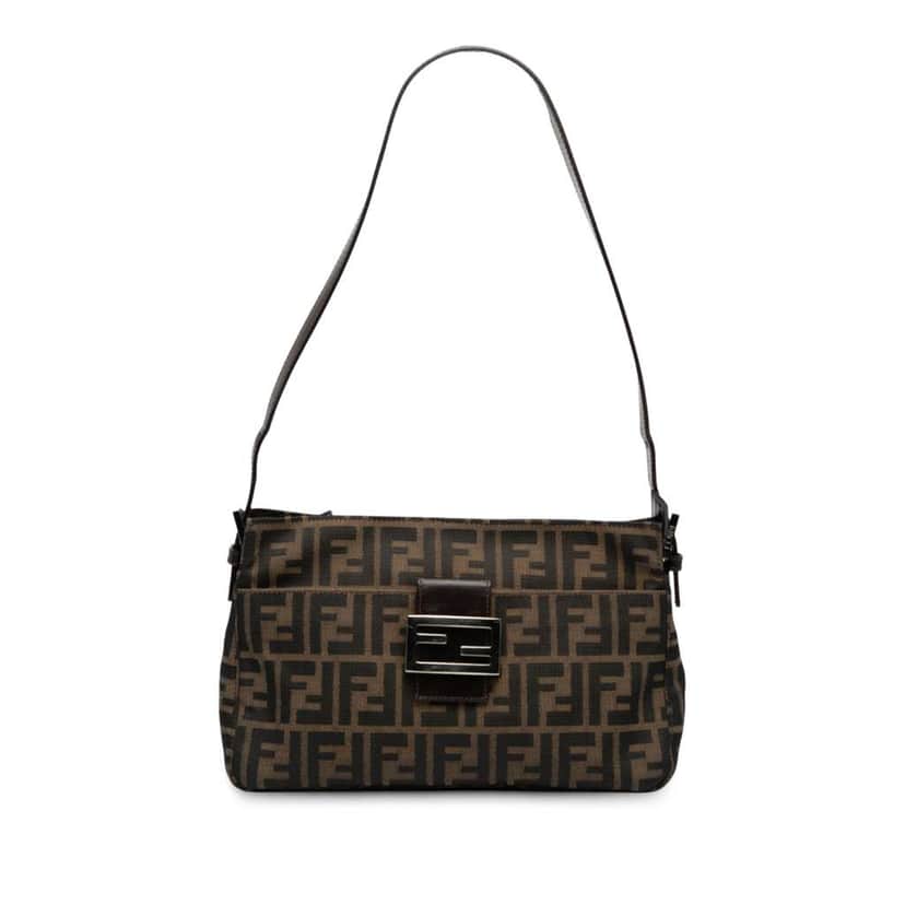 Fendi Zucca Canvas Shoulder Bag Brown Canvas Good condition - Front View