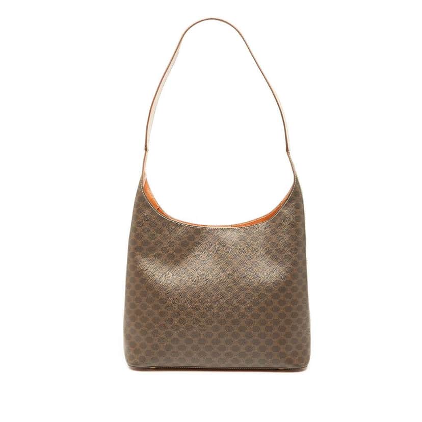 Celine Macadam Coated Canvas Shoulder Bag Brown Canvas Good condition - Front View