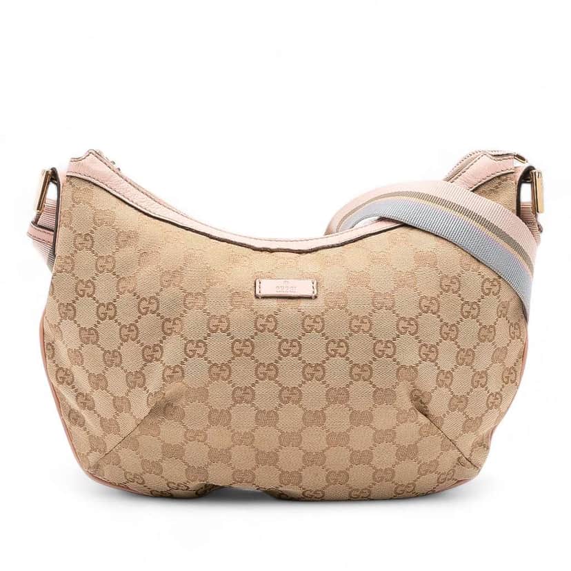 Gucci GG Canvas Web Crossbody Brown Canvas Good condition - Front View