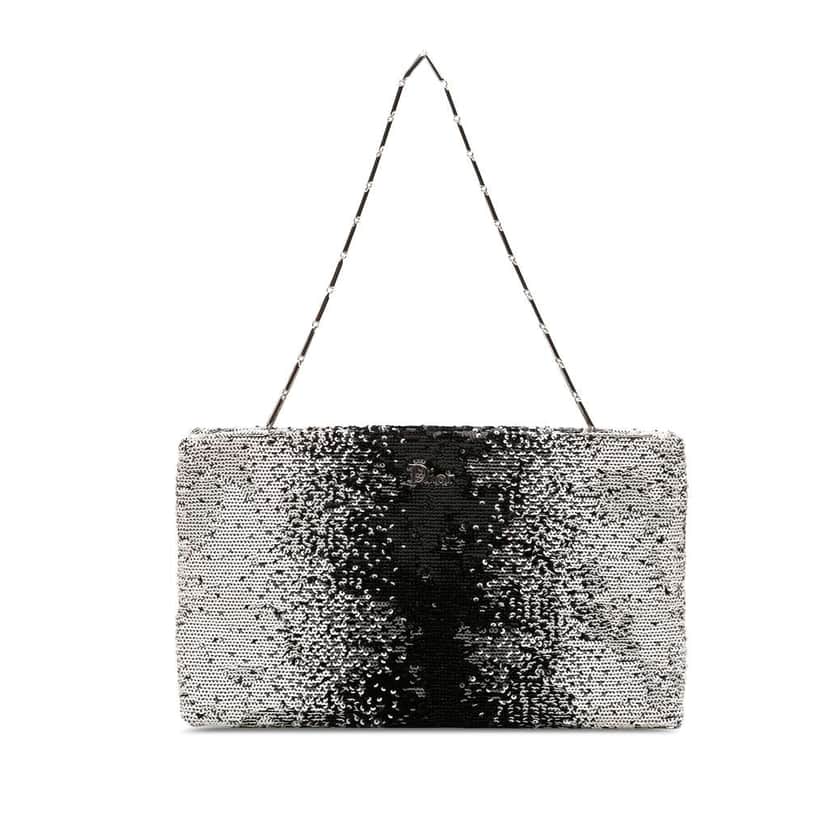 Dior Sequin Clutch Black Very good condition - Front View
