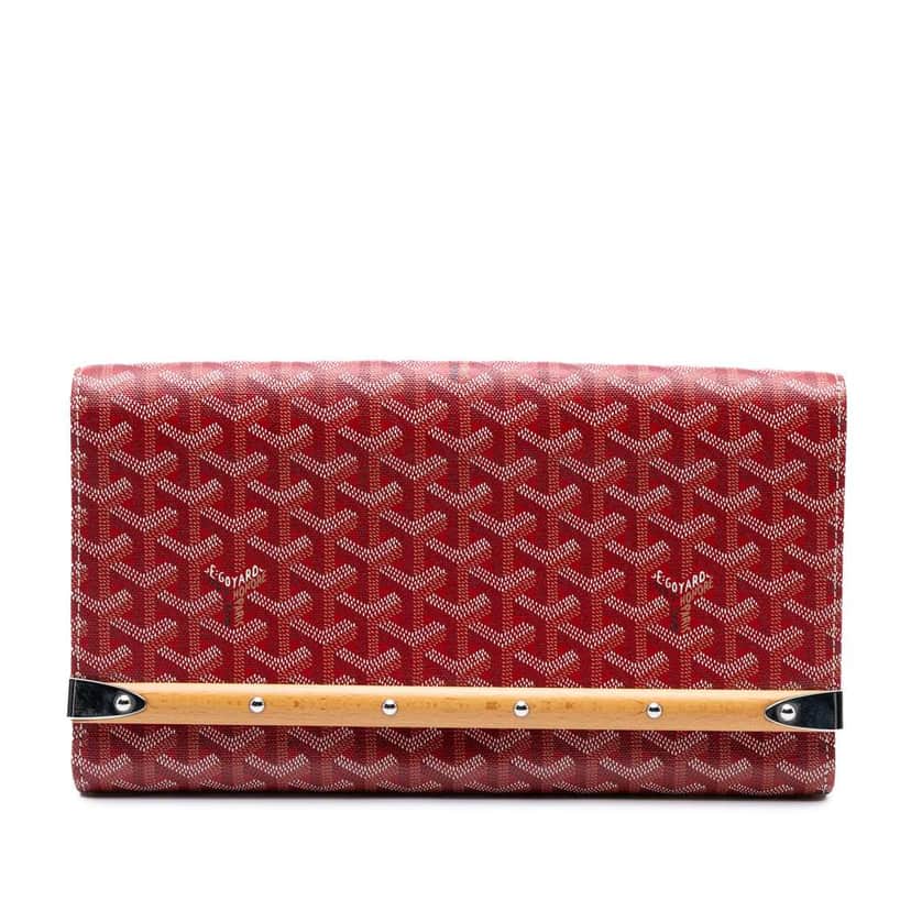 Goyard Goyardine Monte Carlo Bois Clutch Red Canvas Good condition - Front View