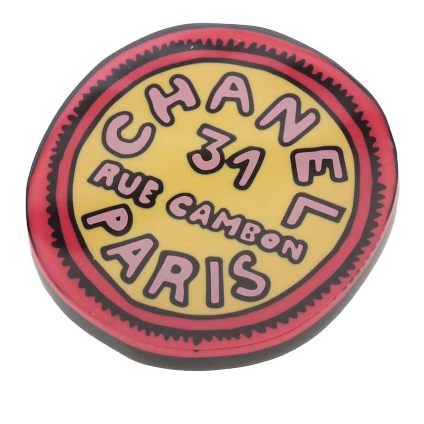 Chanel Resin Rue Cambon Brooch Red Good condition - Front View