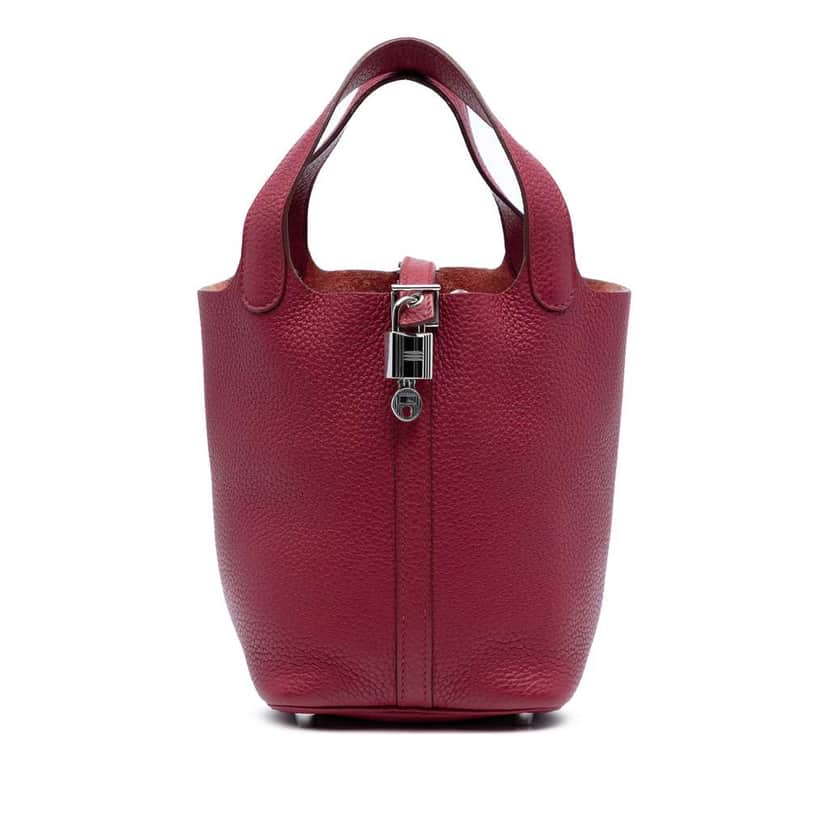 Hermès Clemence Picotin Lock 18 Red Leather Good condition - Front View