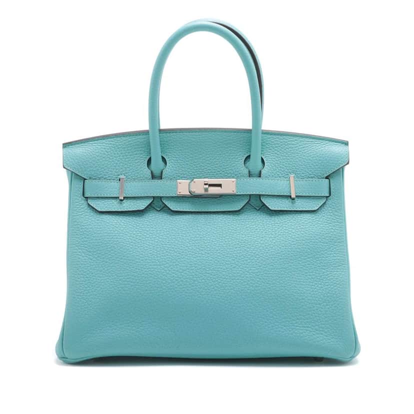 Hermès Togo Birkin Retourne 30 Blue Leather Good condition - Front View