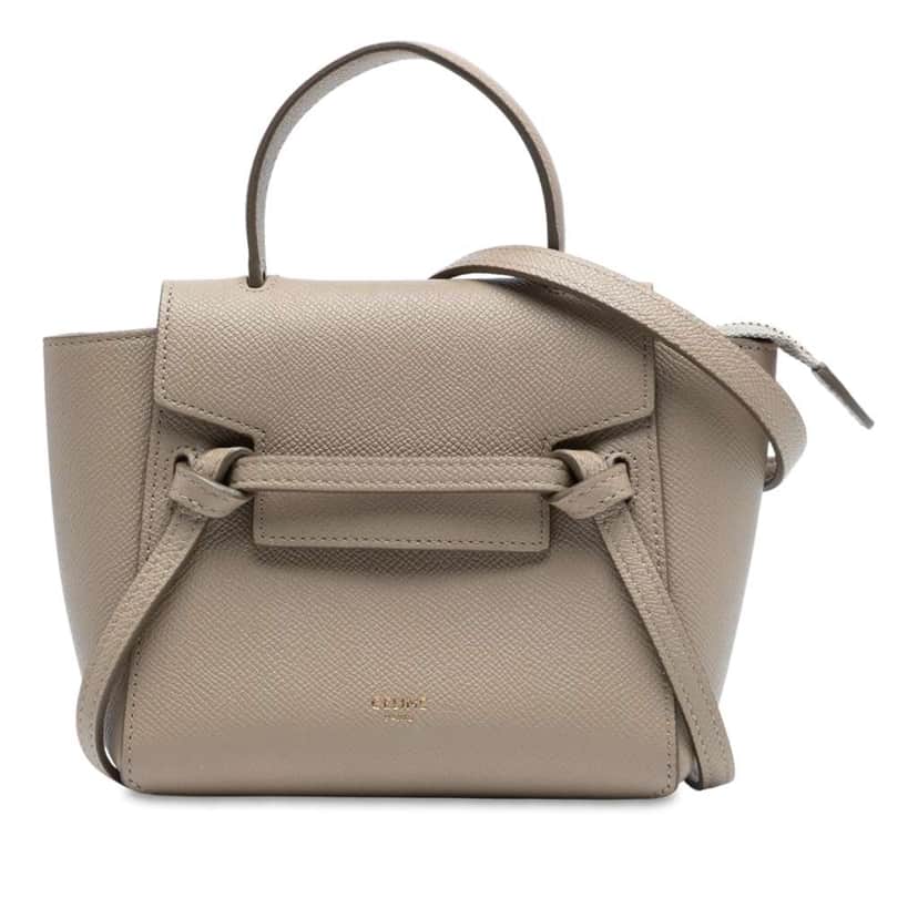 Celine Pico Grained Calfskin Belt Bag Brown Leather Good condition - Front View