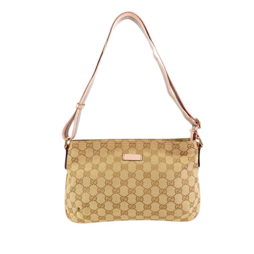 Gucci GG Canvas Web Crossbody Brown Canvas Good condition - Front View