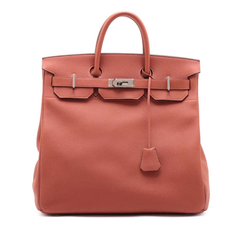 Hermès Togo Haut A Courroies 40 Brown Leather Good condition - Front View